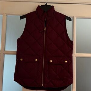 J. Crew  Maroon Quilted Vest